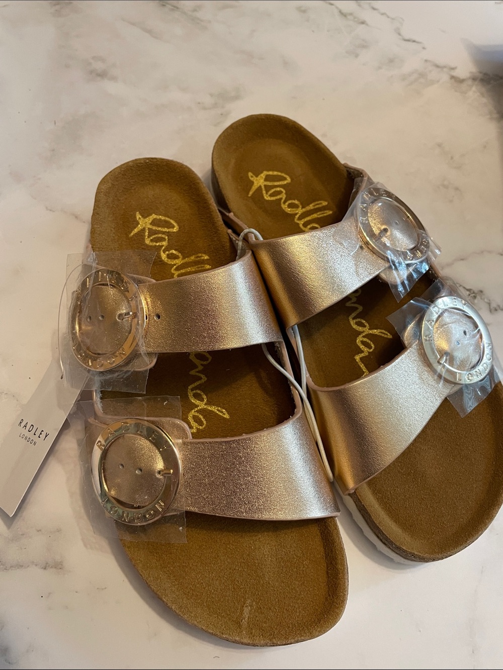 Radley London - TAYMONT RISE TWO STRAP CORK SANDAL Rose Gold Women’s Size 8